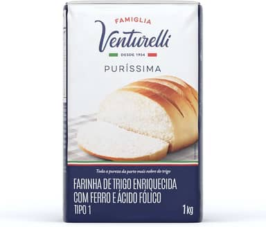 Farinha de Trigo Puríssima de 1 Kg, Tipo 1, Famiglia Venturelli.