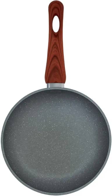 Frigideira Antiaderente 24cm Com Revestimento Cerâmico, Grantino, Cabo de Madeira, Alta Resistência E Durabilidade, Compatível com Fogão Gás, Indução, Elétrico, Cooktop