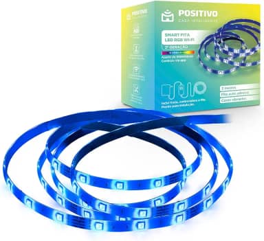 Smart Fita LED RGB Wi-Fi 2ª Geração Positivo Casa Inteligente, branco quente e frio + 16 milhões de cores, 3 metros, 14W Bivolt – Compatível com Alexa​