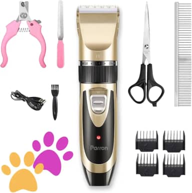 Máquina de Tosa Pet: Cachorros e Gatos, Profissional, Lâminas Precisas e Altura Ajustável - Maquininha de Tosar, 110V/220V, acompanha acessórios Premium - marca PARRON