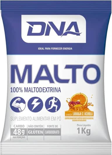 Malto Dextrina 1kg Sabor Laranja com Acerola - Dna Suplementos