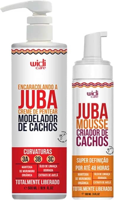 Kit Widi Care Juba - Creme de Pentear Modelador de Cachos 500ml + Mousse Criador de Cachos 200ml - Curvaturas 3A/3B/3C - Super Definição e Nutrição
