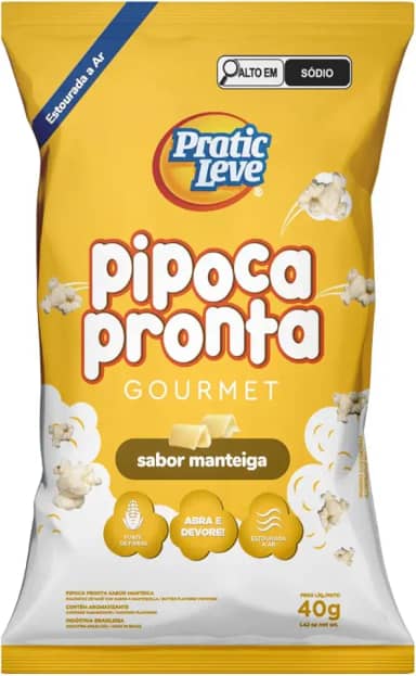 PIPOCA PRONTA GOURMET PRATIC LEVE 40g - MANTEIGA