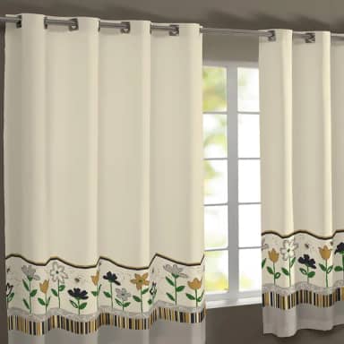 Cortina de Cozinha Estampada Gorgurinho 3,00m x 1,50m Com Ilhós (Abelha)