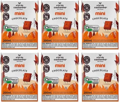 Kit 6X: Leite Vegetal Mini Chocolate Orgânico A Tal da Castanha 200ml