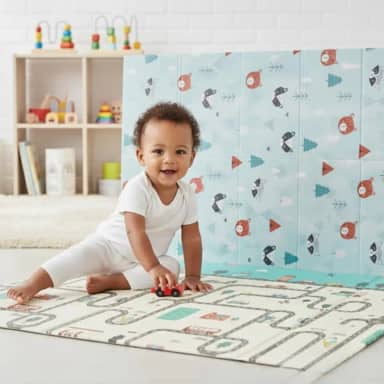 Tapete de Atividades Infantil Dobrável XPE Térmico Isolante Emborrachado Dupla Face Playmat Grande 150x200cm Macio Antiderrapante Tatame para Criança e Bebê Engatinhar 8mm
