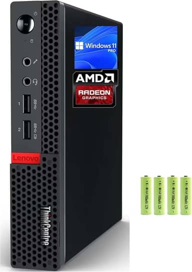 Lenovo Computador Desktop Mini Business Thinkcentre M625Q, Amd Dual-Core A4-9120C, 8 Gb De Ram, Ssd Pcie 128 Gb, Radeon R4, Rj-45, Portas Vídeo, Usb, Windows 11 Pro, Preto, Com Bateria