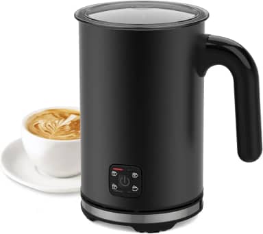 LONGDEEM Espumador De Leite Elétrico, Vaporizador De Leite Elétrico 4 Em 1, 10 Oz/300 Ml, Máquina Automática De Espuma Fria E Quente Para Café, Latte, Cappuccino, Macciato, Chocolate Quente, Revesti