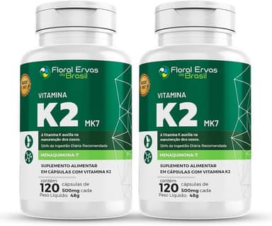 Vitamina K2 Mk7 350mg 2x 120 Cápsulas Menaquinona-7