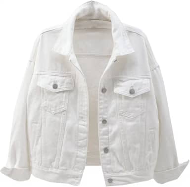 Jaqueta Jeans Feminina Boyfriend Manga Longa Solta Moda Casaco de Transição Primavera Outono com Botão