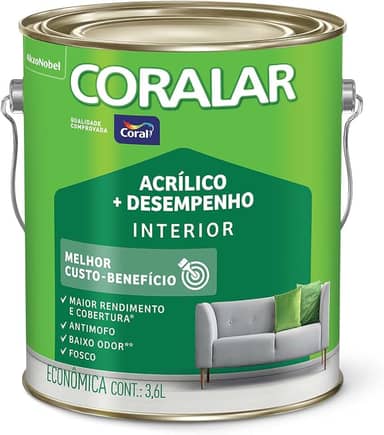 Coral Coralar - Tinta Acrílica, Branco, 3.6 L