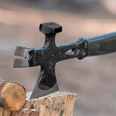 Mini Machado Machadinha Com Cabo Emborrachado Para Cortar Arvore Madeira Machadinha de Aço Compacta Para Camping e Sobrevivência 3 em 1-31cm para Aventuras Outdoor