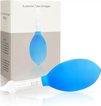 Desentupidor de tubo de Eustáquio, dispositivo de alívio de enxaqueca e congestionamento de congestionamento de zumbido, equilíbrio de pressão interna do ouvido (azul, tamanho único)