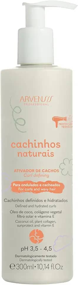 Arvensis – Ativador Cachinhos Ondulados e Cacheados 300ml | Definição, Hidratação e Brilho com Óleo de Coco, Colágeno Vegetal e Vitamina E | Filtro Solar e Antifrizz para Curvaturas 2A a 3B