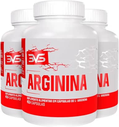3VS Nutrition Combo 3 Potes da Arginina Pura 120 Cáps cada