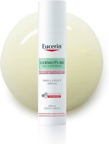 EUCERIN Sérum Facial Antiacne Dermo Pure Efeito Triplo 40ml, Antioleosidade, Antimanchas, Thiamidol, Peles Oleosas