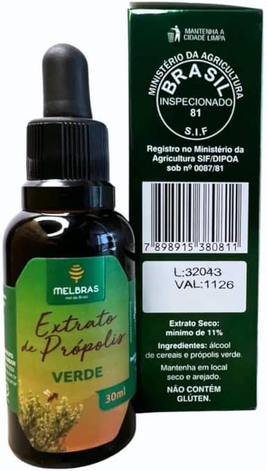 Extrato de Própolis Verde 11% 30ml – Solução Alcoólica em Gotas