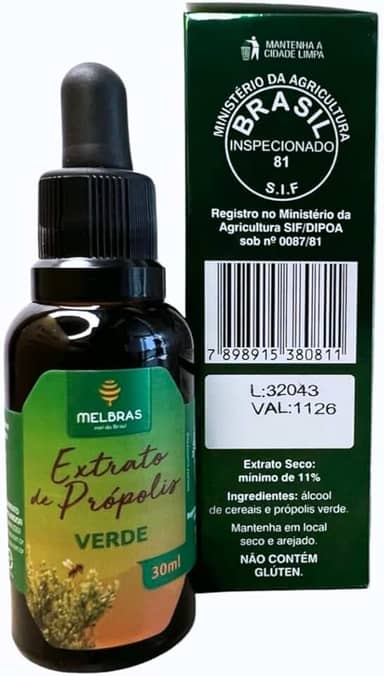 Extrato de Própolis Verde 11% 30ml – Solução Alcoólica em Gotas