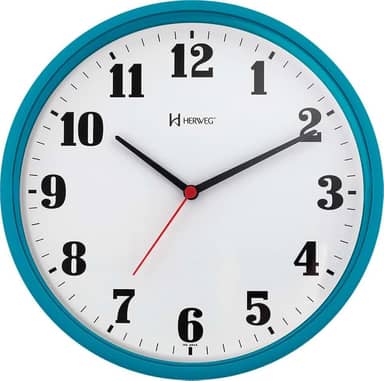 Relógio de Parede Quartz Turqueza Pantone 313