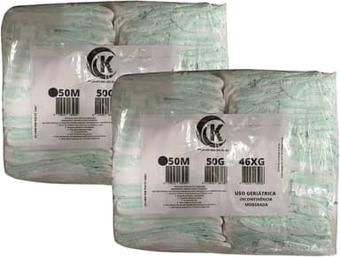 Kit com 2 Fralda Geriátrica Adulto Segunda Linha Com 50 Unidades Tamanho M G XG Incontinência Moderada (Médio)
