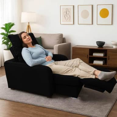 Poltrona Graça Cadeira Papai Mamãe Idoso Reclinável E Retrátil Preto