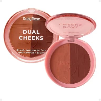 Dual Cheeks Blush Compacto Ivory/Bronze Hbm03-4 Ruby Rose