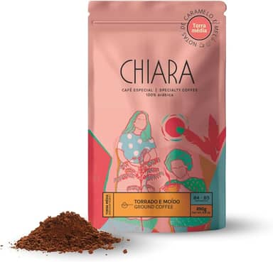 Chiara Café Especial Flor Especial 100% Arábica, Média Torra, Café Torrado e Moído, ou em Grãos 250g - Notas de Caramelo e Mel, Doçura Presente, Ideal para Espresso, Coador e Prensa Francesa (Torrado e moido)