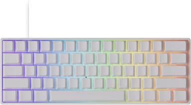 MONSGEEK Teclado para jogos FUN60 Pro Rapid Trigger 16K com taxa de digitalização SP, teclado HE com fio 60% branco brilhante (interruptor magnético brilhante)