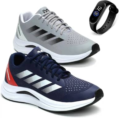 Combo 2 Tênis Masculino Academia Esportivo Caminhada Corrida Leve Confortavel com Relógio Digital