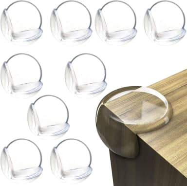 Protetor de Canto e Quina em Silicone, 10 Peças, Transparente, com Adesivo, para Móveis e Proteção Infantil
