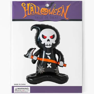 Balão Halloween Foil Gigante 3D e Cartelado (Ceifador com Base)