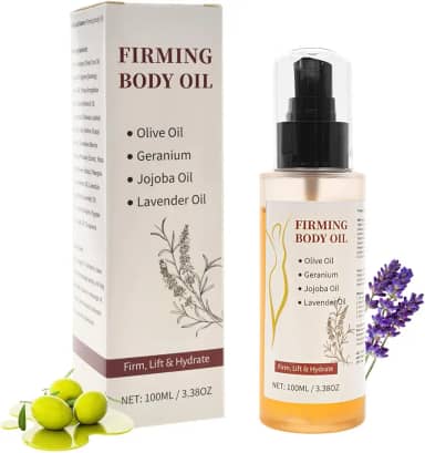 Óleo corporal firmador e óleo corporal após o banho para braços, peito, coxas e barriga, aperta, nutre e suaviza a pele - Fórmula hidratante com óleo de amêndoa, óleo de jojoba e lavanda, óleos
