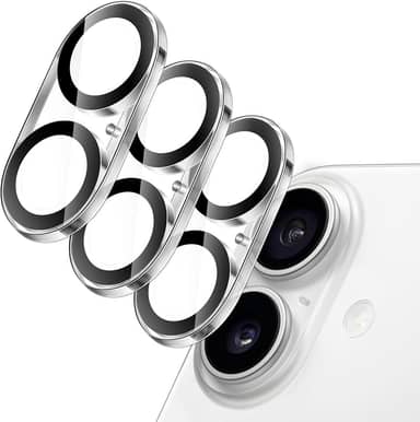 JETech Protetor de Lente de Câmera para iPhone 17 6,3 Polegadas, Vidro Temperado 9H, Antirriscos, Amigável ao Caso, Não Afeta Fotos Noturnas, HD Claro, Pacote com 3 (Claro)