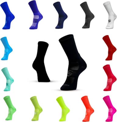 Meia Esportiva Socks Co, Cano Longo, Poliamida, Respirável, para Corrida e Ciclismo, Unissex, Múltiplas Cores