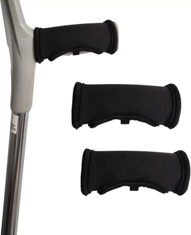 Almofadas de muleta de antebraço, capas de mão de muleta de punho aberto para idosos, deficientes, artrite, pacientes com derrame, almofadas macias e antiderrapantes (2 peças)