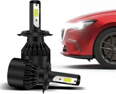 CINOY Kit Lâmpada LED H4, 37W, 6000K, 7800 Lumens, Bivolt 12V/24V, 2 Unidades, Branco