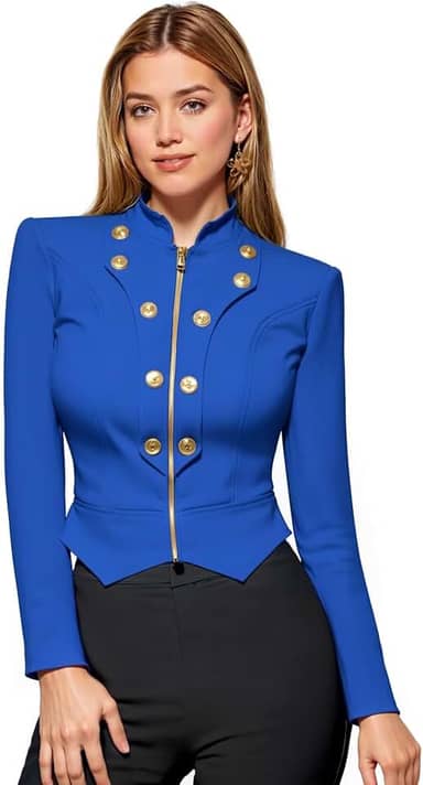 Blazer feminino de tecido ponte aberto frontal aberto com zíper jaqueta casual slim