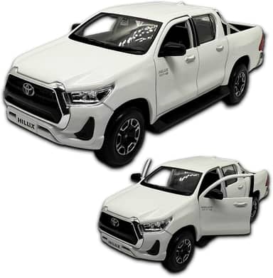 Miniatura De Carro Hilux Srv Em Metal 1/27 20 Cm Maisto Vermelho Miniatura de carros colecionáveis Carrinho de ferro Hilux (Branco)