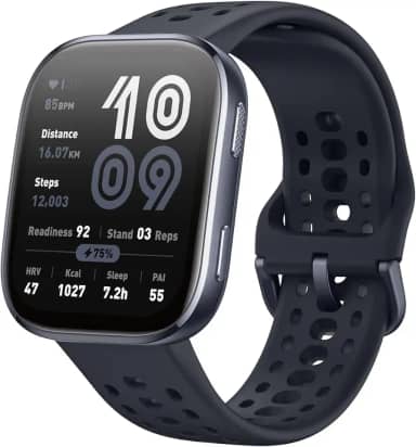 Amazfit Bip 6 smartwatch 46 mm, bateria de 14 dias, tela AMOLED de 1,97 polegadas, GPS e mapas gratuitos, mais de 140 modos de exercício, 5 ATM resistente à água (Bip 6 Black)
