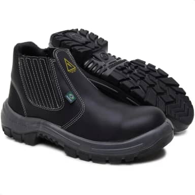 Bota Botina Segurança Couro Proteção Eletricista Leve Ca Epi