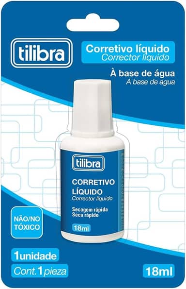 Tilibra - Corretivo Líquido 18ml - Blister com 1 Unidade
