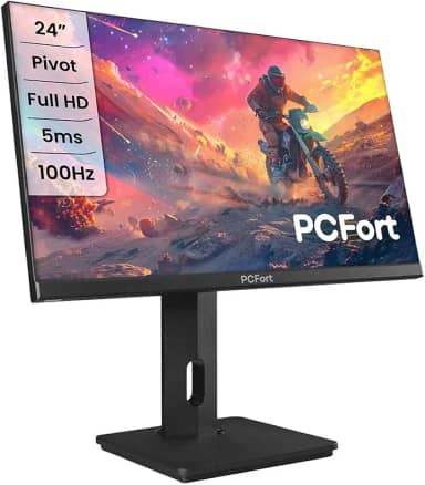 Monitor Gamer PCFort T2422 23,8" 100hz Led Full HD - HDMI - VGA - PIVOT com Ajuste de Altura