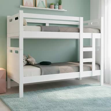 Beliche Multifuncional 2 em 1 Solteiro Vira Duas Camas Confortáveis e Reforçadas (Branco)