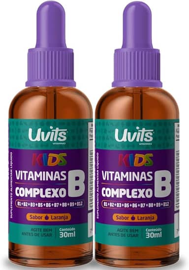 2 Vitaminas Complexo B Kids 30ml Liquida Doses - Uvits