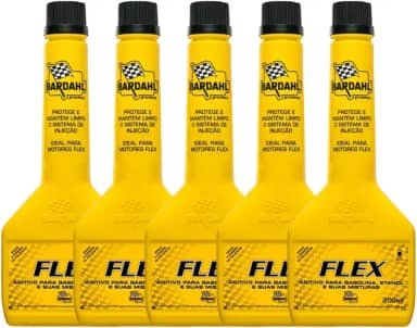 Kit 5 Bardahl Aditivo Combustivel Flex 200ml Gasolina Etanol