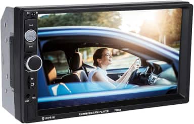DVD player para carro, tela de toque dupla de 7 polegadas para carro BT MP5 Player estéreo com suporte a rádio FM imagem reversa, tecnologia Bluetooth integrada para conversação com viva-voz