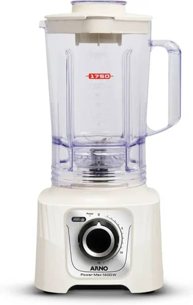 Liquidificador Arno Powermax 1400W LN64, Marfim, com 6 Lâminas Powelix Pro, 3,1L de Capacidade, 15 Velocidades e Design Moderno, 220V