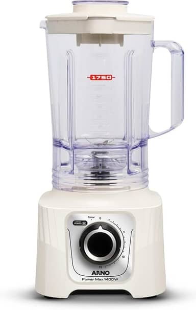 Liquidificador Arno Powermax 1400W LN64, Marfim, com 6 Lâminas Powelix Pro, 3,1L de Capacidade, 15 Velocidades e Design Moderno, 110V