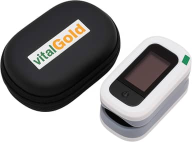 Oxímetro de Pulso de Ponta de dedo VitalGold (Oxímetro + Estojo)