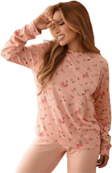 Conjunto Pijama Feminino Adulto Suede